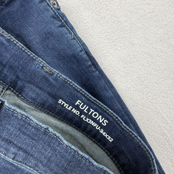 Mugsy Jeans Men's 34x32 Fits 32x31 Blue Fultons Stretch Flx3NFU Dark Wash Flex - Picture 9 of 11